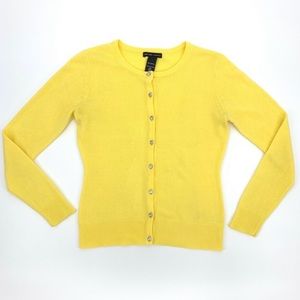 New York & Co Yellow Jewel Button Cardigan Sweater